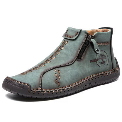 Men's Handmade PU Boots with Zipper