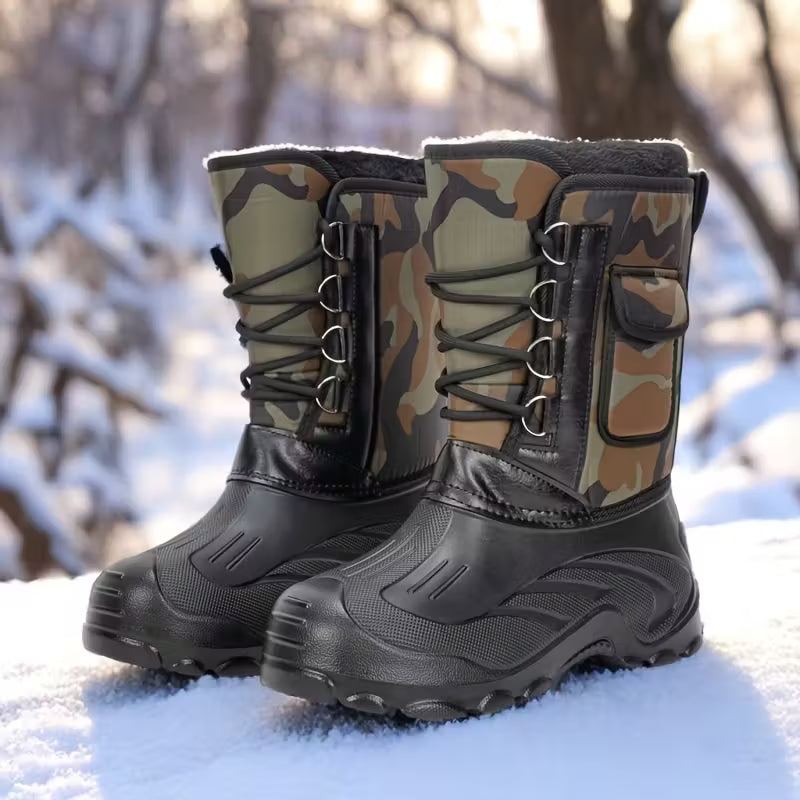 Men'S Snow Boots, Lightweight Fishing Shoes, Warm And Insulated for Outdoor Use