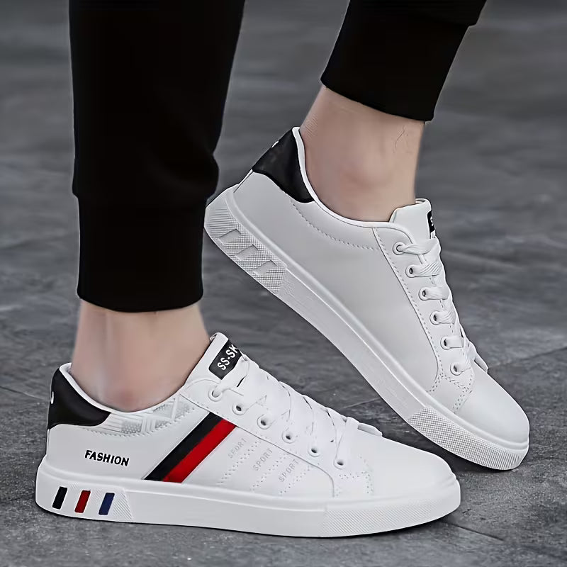 Men's Lace-up Sneakers, Striped Skate Shoes