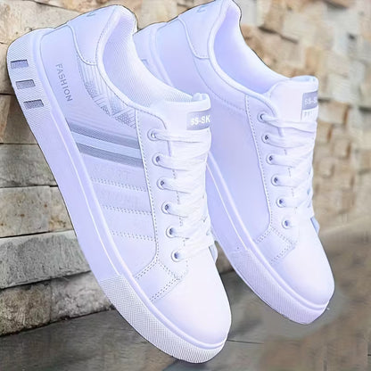 Men's Lace-up Sneakers, Striped Skate Shoes