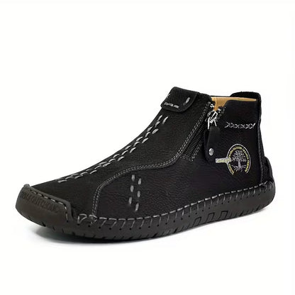 Men's Handmade PU Boots with Zipper
