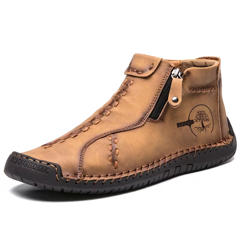 Men's Handmade PU Boots with Zipper