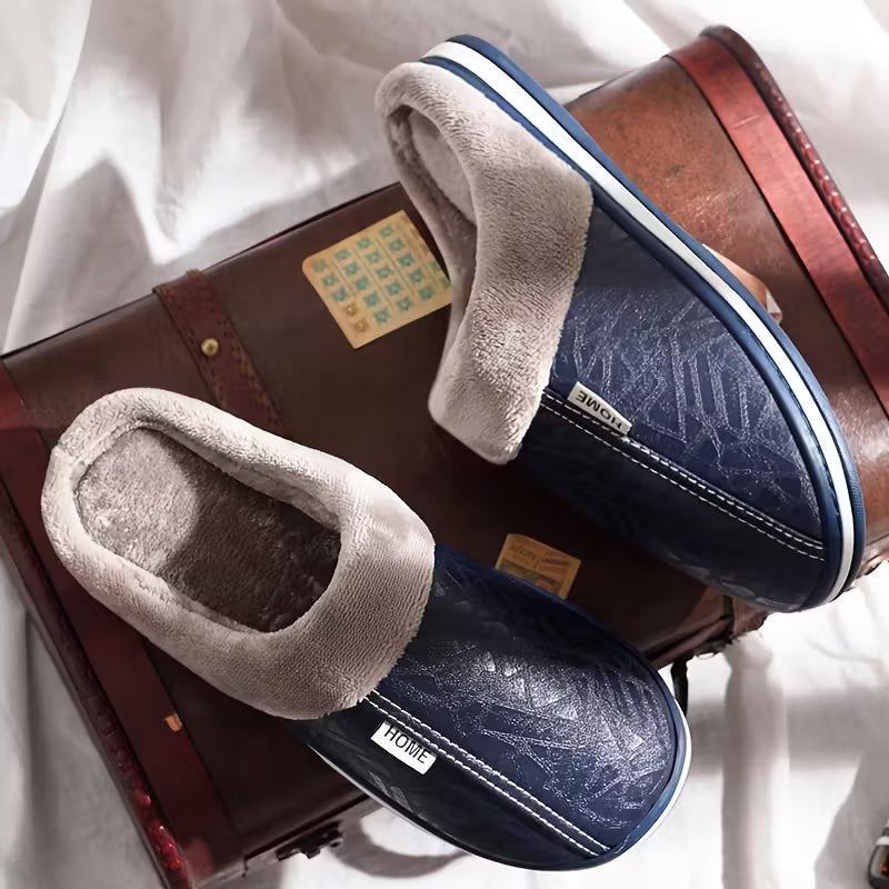 Men'S Winter Indoor Slippers - Warm Plush Lined