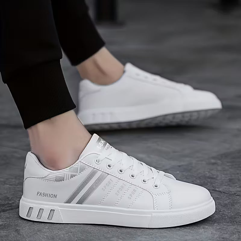 Men's Lace-up Sneakers, Striped Skate Shoes
