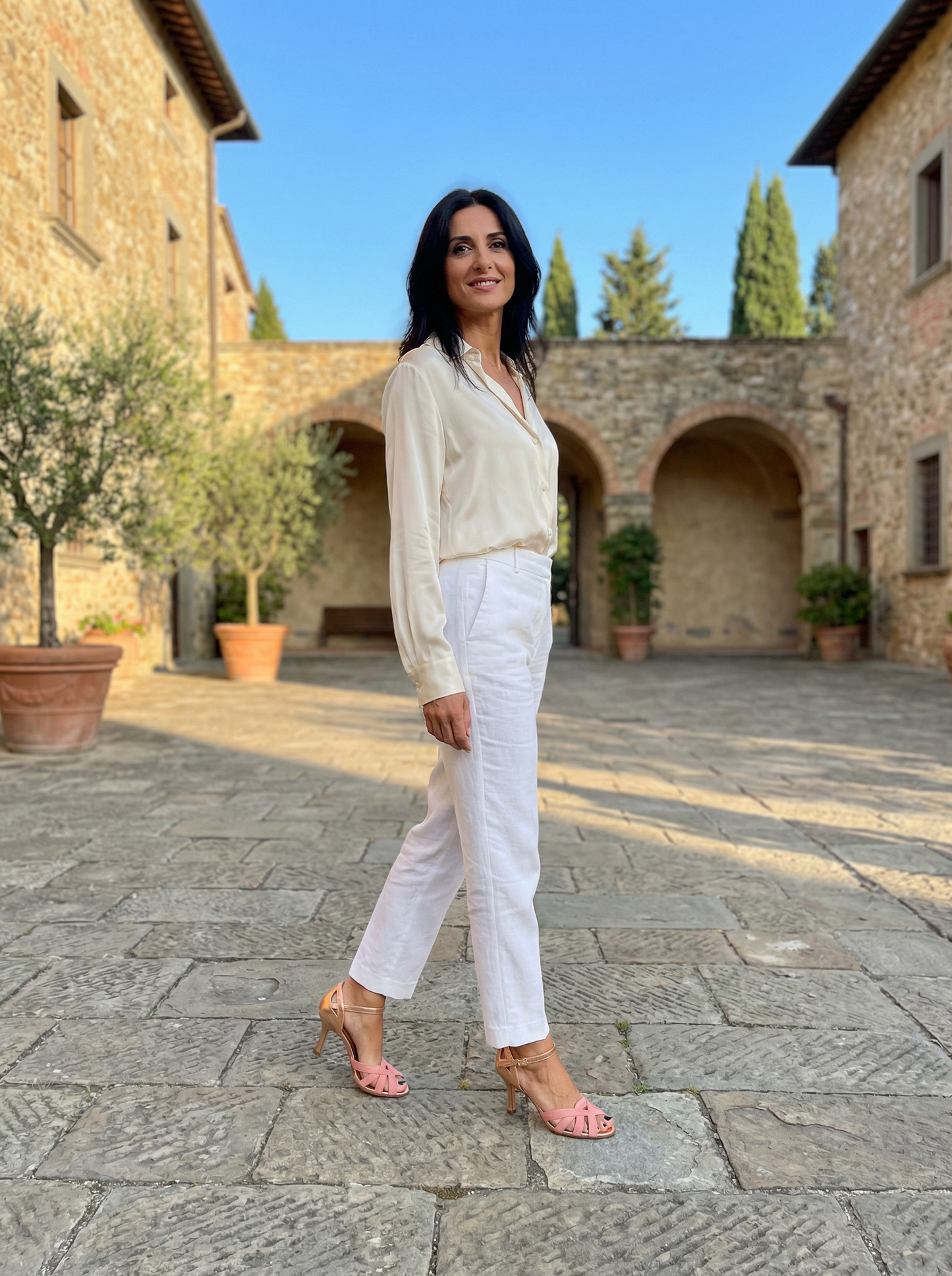 Estate Romana – Heeled Sandals with a Soft Ankle Strap